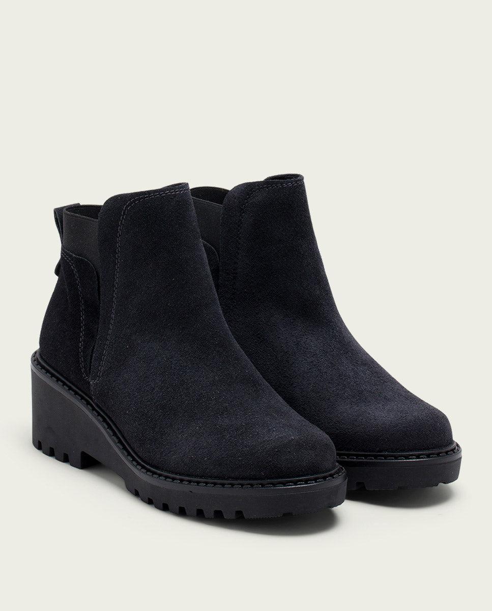porronet BOTINES DE PIEL CON CUÑA CON ELÁSTICO CARBÓN LIV Ofertas especiales