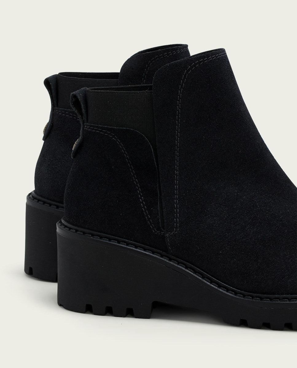porronet BOTINES DE PIEL CON CUÑA CON ELÁSTICO CARBÓN LIV Ofertas especiales