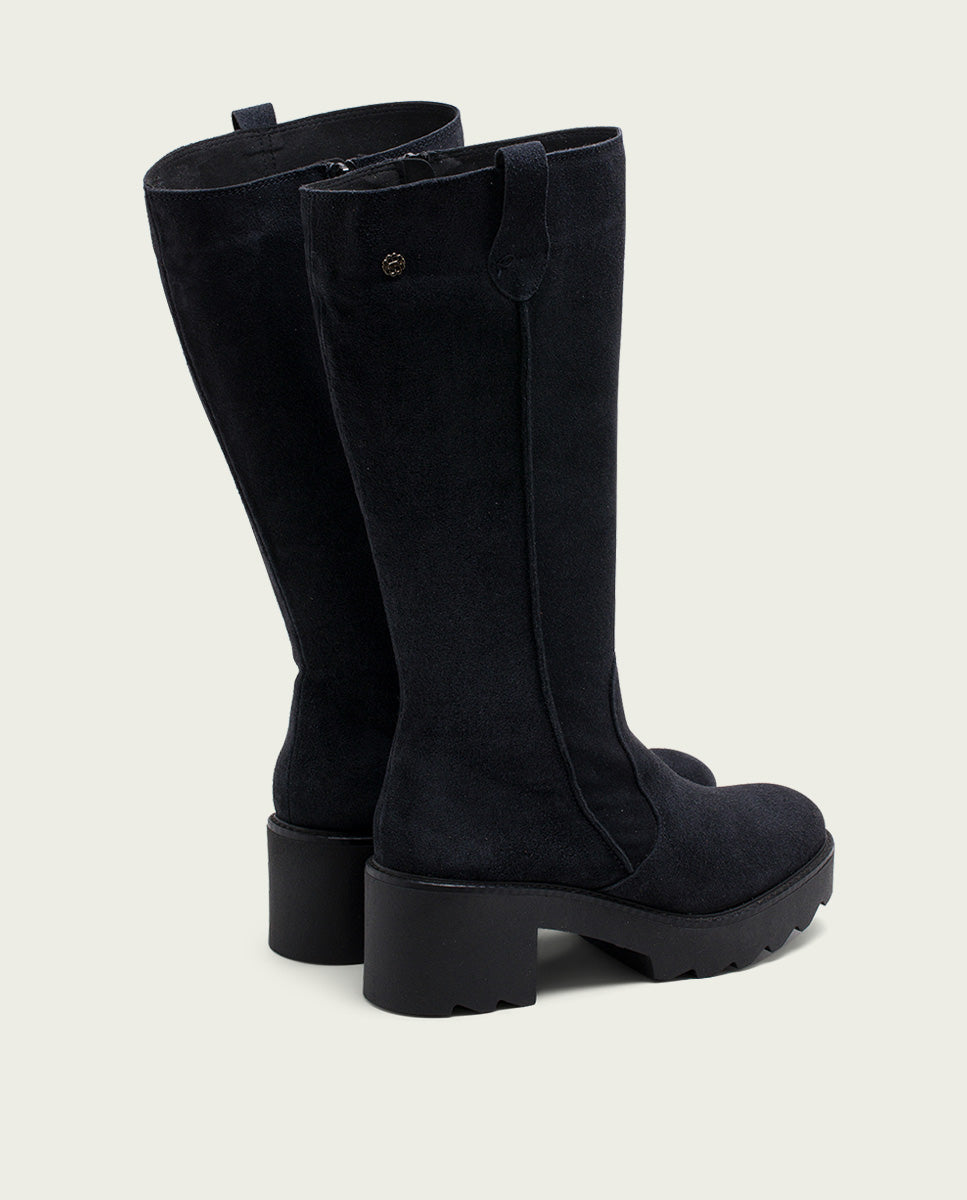 porronet BOTAS DE PIEL CON CREMALLERA CARBÓN MEGHAN Grandes ahorros