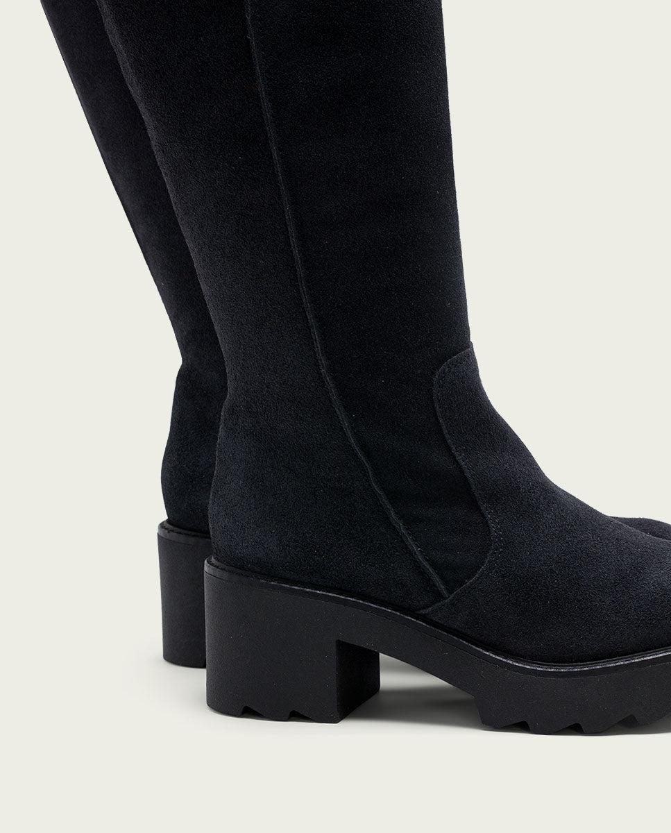 porronet BOTAS DE PIEL CON CREMALLERA CARBÓN MEGHAN Grandes ahorros