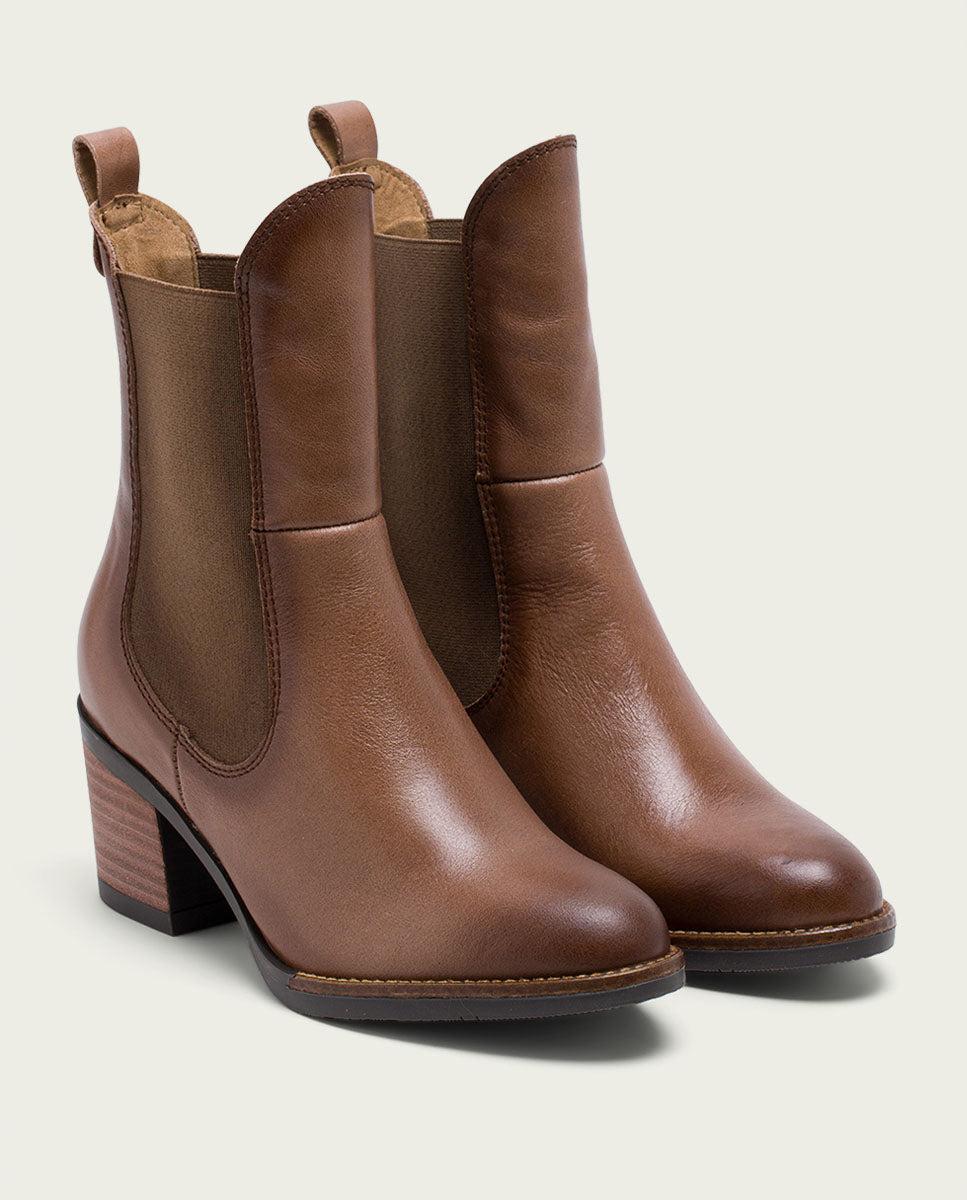 porronet BOTINES DE PIEL TAUPE CON ELÁSTICOS JOY Precio de fábrica