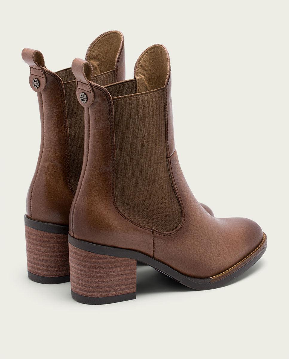 porronet BOTINES DE PIEL TAUPE CON ELÁSTICOS JOY Precio de fábrica