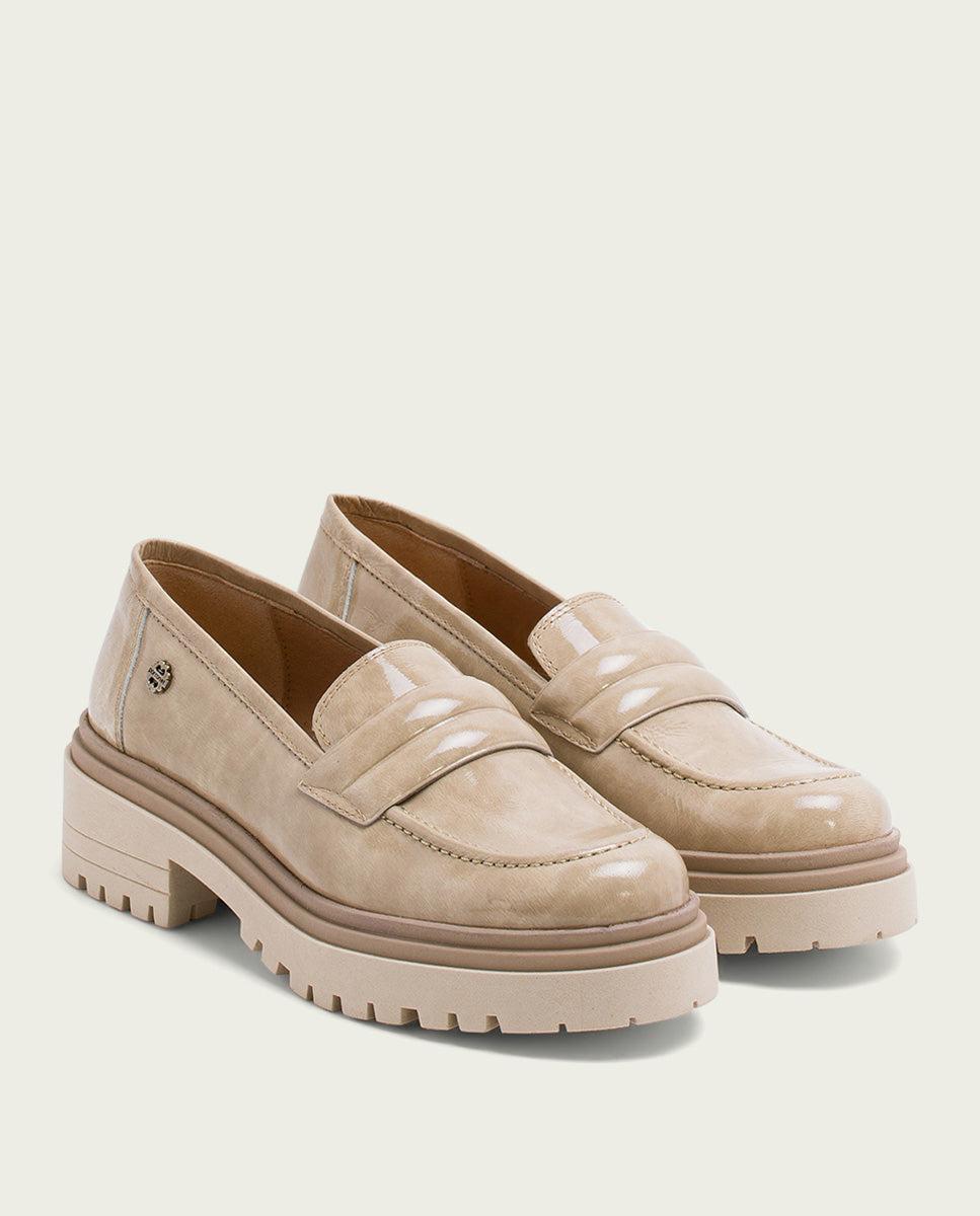 porronet MOCASINES DE PIEL CHAROL TAUPE FAYE Solo hoy