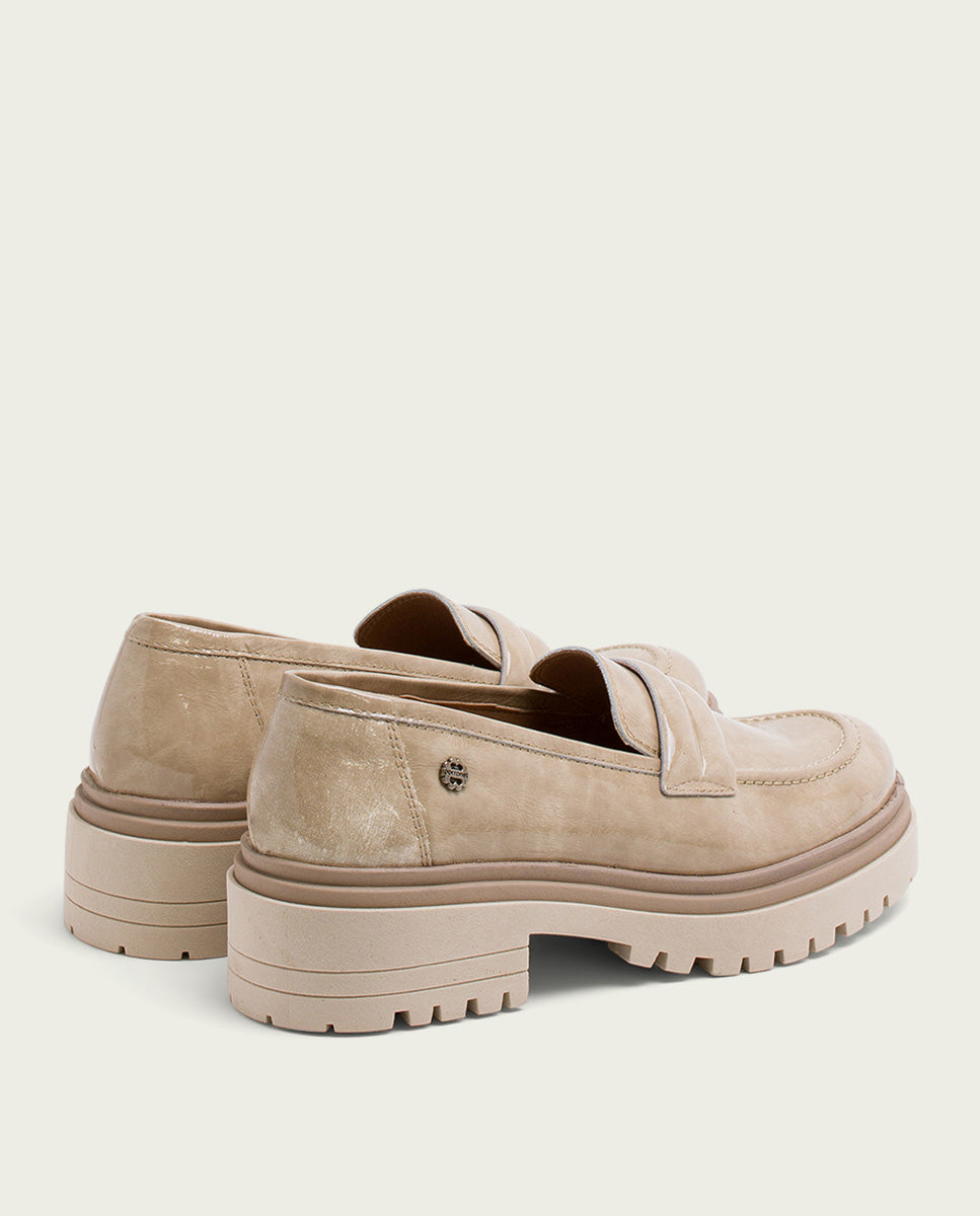 porronet MOCASINES DE PIEL CHAROL TAUPE FAYE Solo hoy