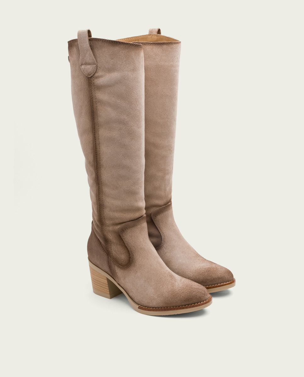 porronet BOTAS DE PIEL ARENA CON CREMALLERA JIMAE Grandes descuentos