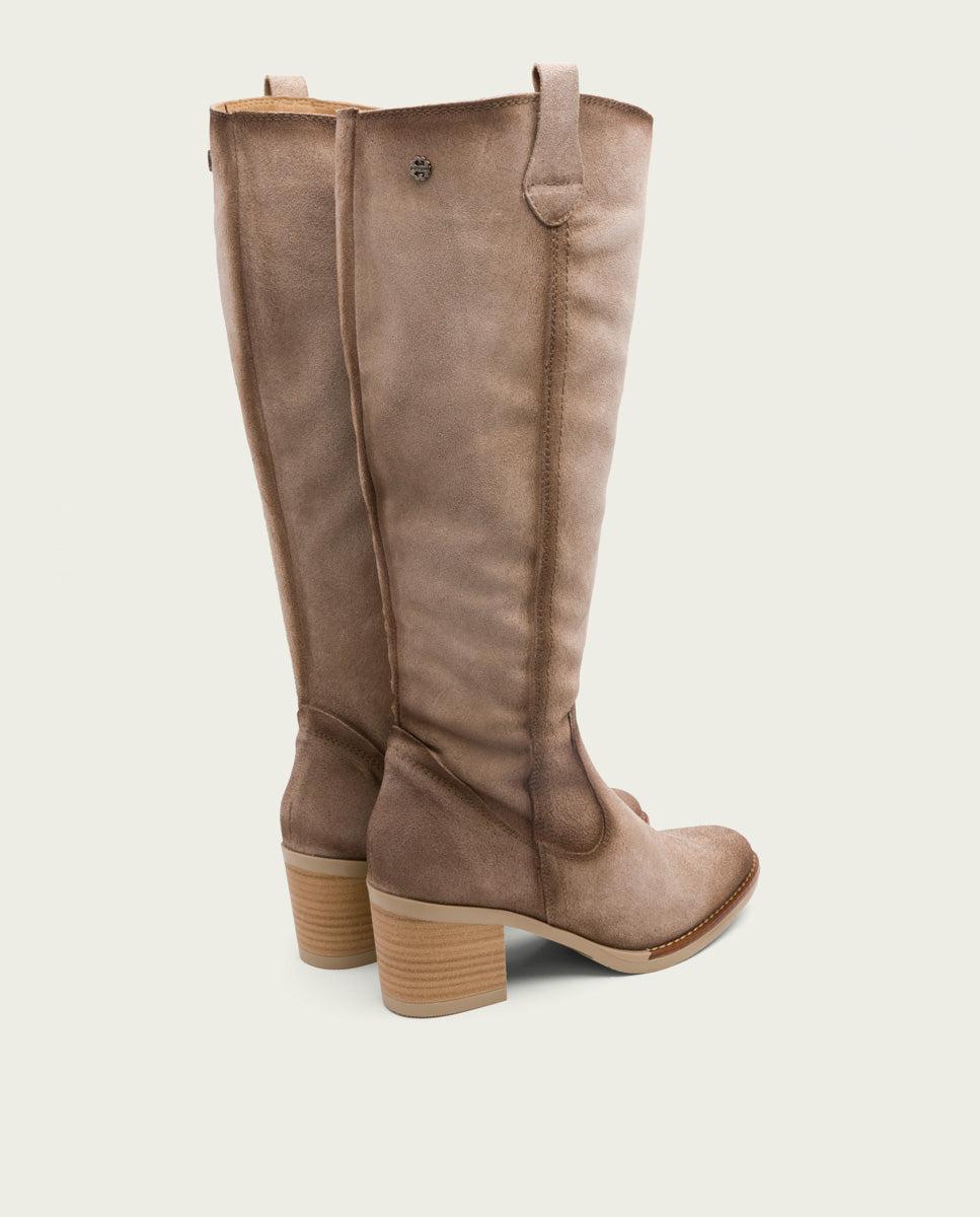 porronet BOTAS DE PIEL ARENA CON CREMALLERA JIMAE Grandes descuentos