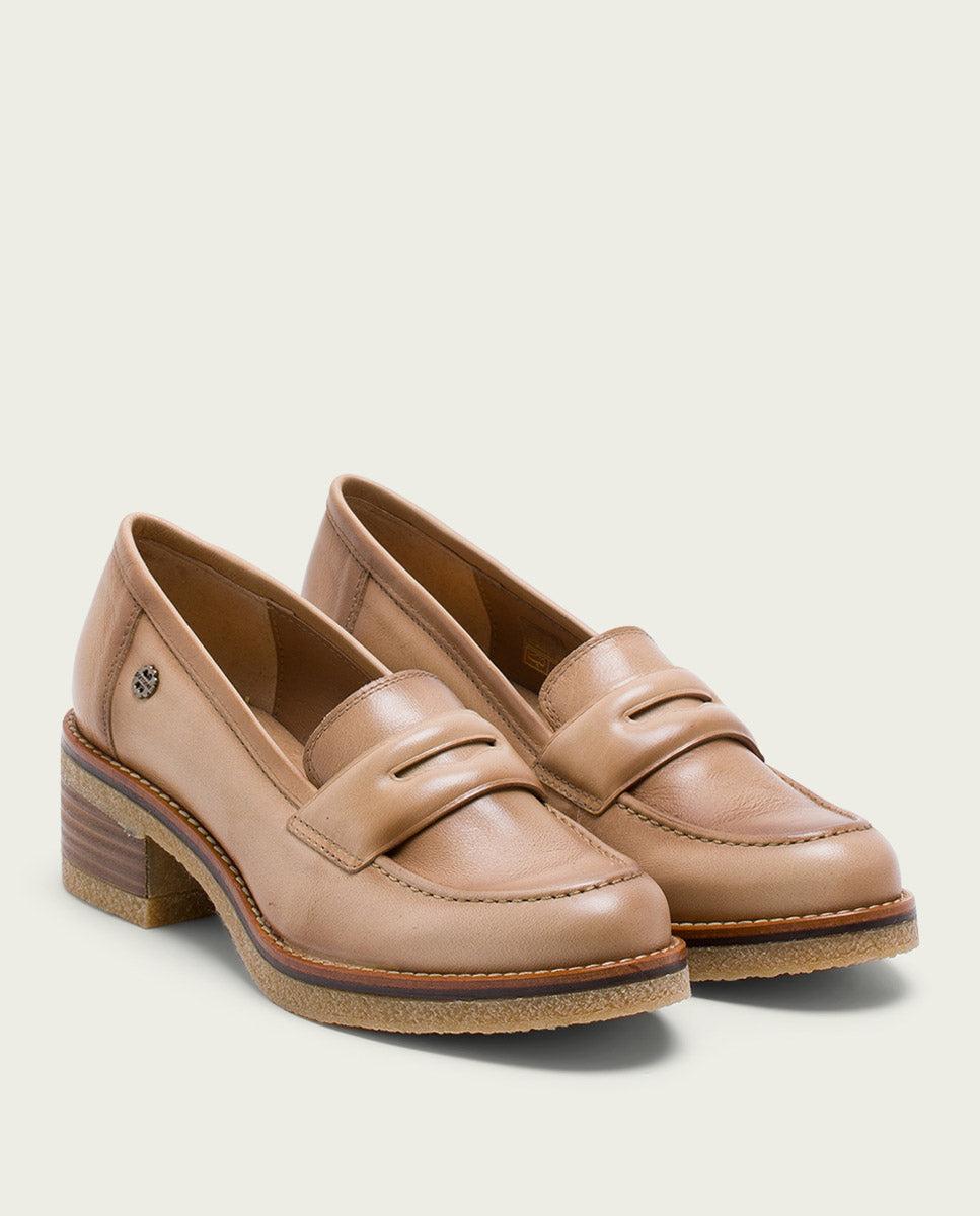 porronet MOCASINES DE PIEL CAMEL GARAZI Liquidación