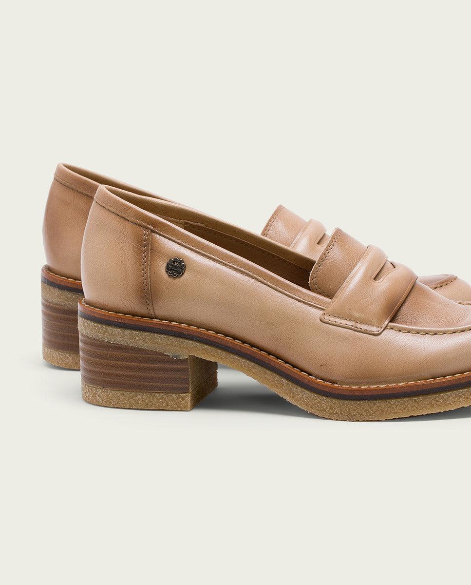 porronet MOCASINES DE PIEL CAMEL GARAZI Liquidación