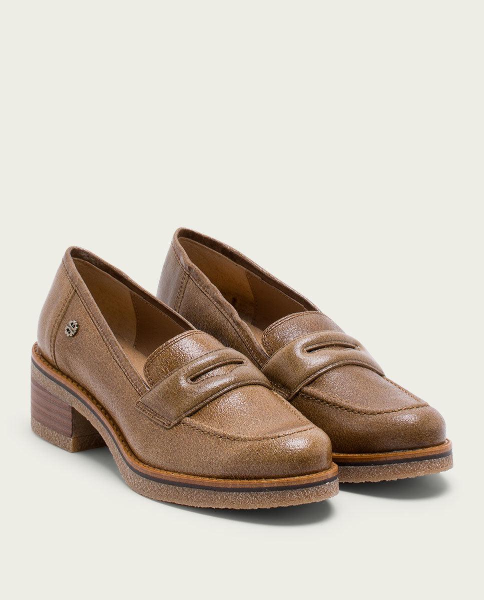 porronet MOCASINES DE PIEL TAUPE GALIA Envío internacional gratuito