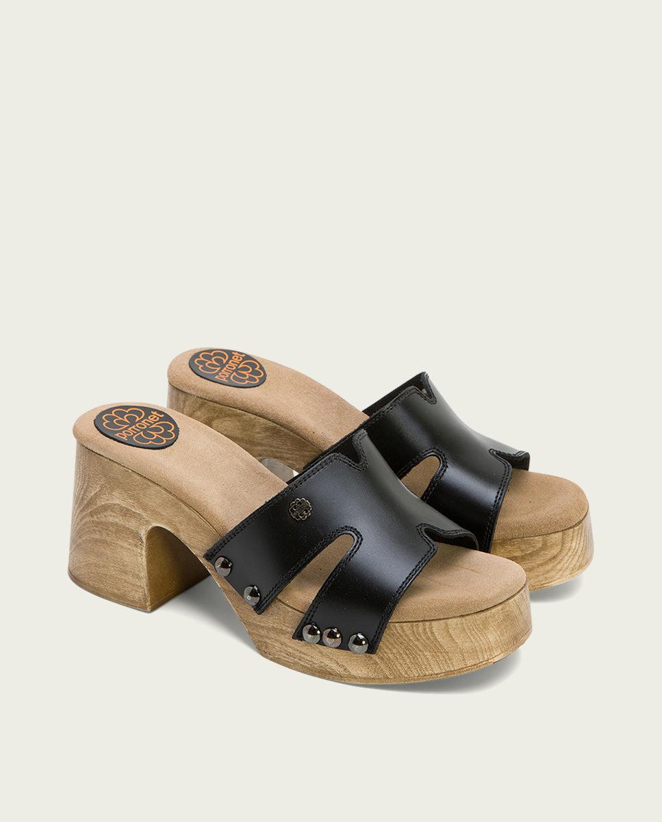 porronet SANDALIA TACON MEDIO PIEL NEGRO MERYL Oferta exclusiva