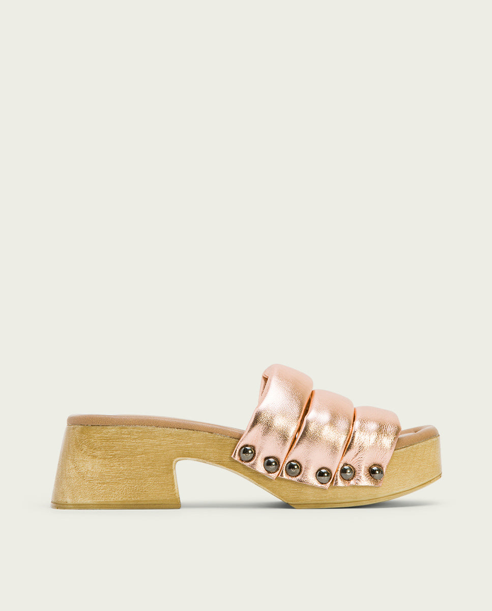 porronet SANDALIA TACON BAJO PIEL ROSE NAHYA Ofertas especiales