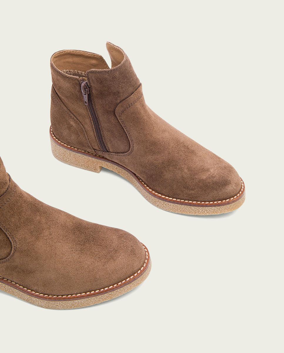 porronet BOTINES PLANOS MOKA CON CREMALLERA VALERIE Descuento