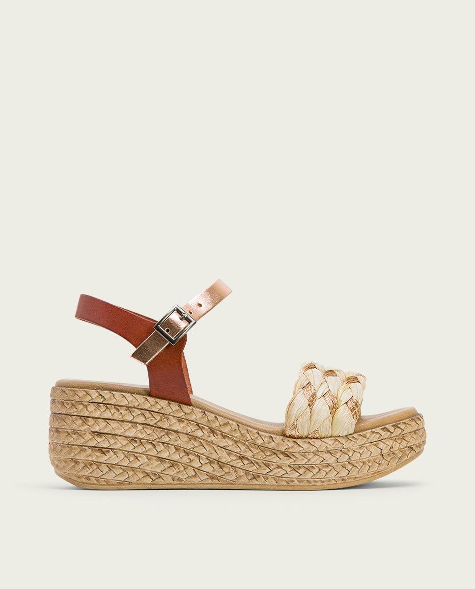porronet SANDALIA PIEL CUÑA CUERO ROSE GAIA Rebajas top