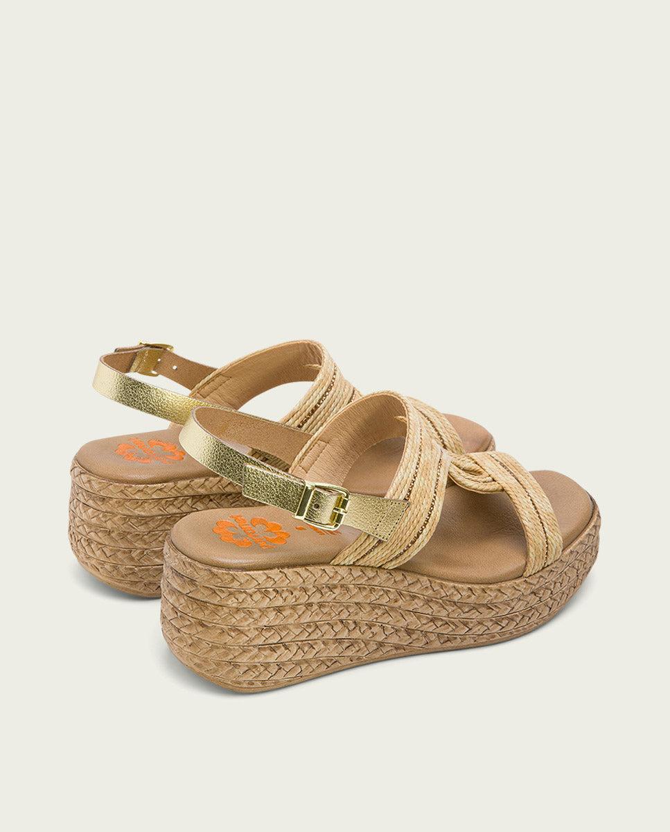 porronet SANDALIA PIEL CUÑA PLATINO NATURAL GALA Oferta especial