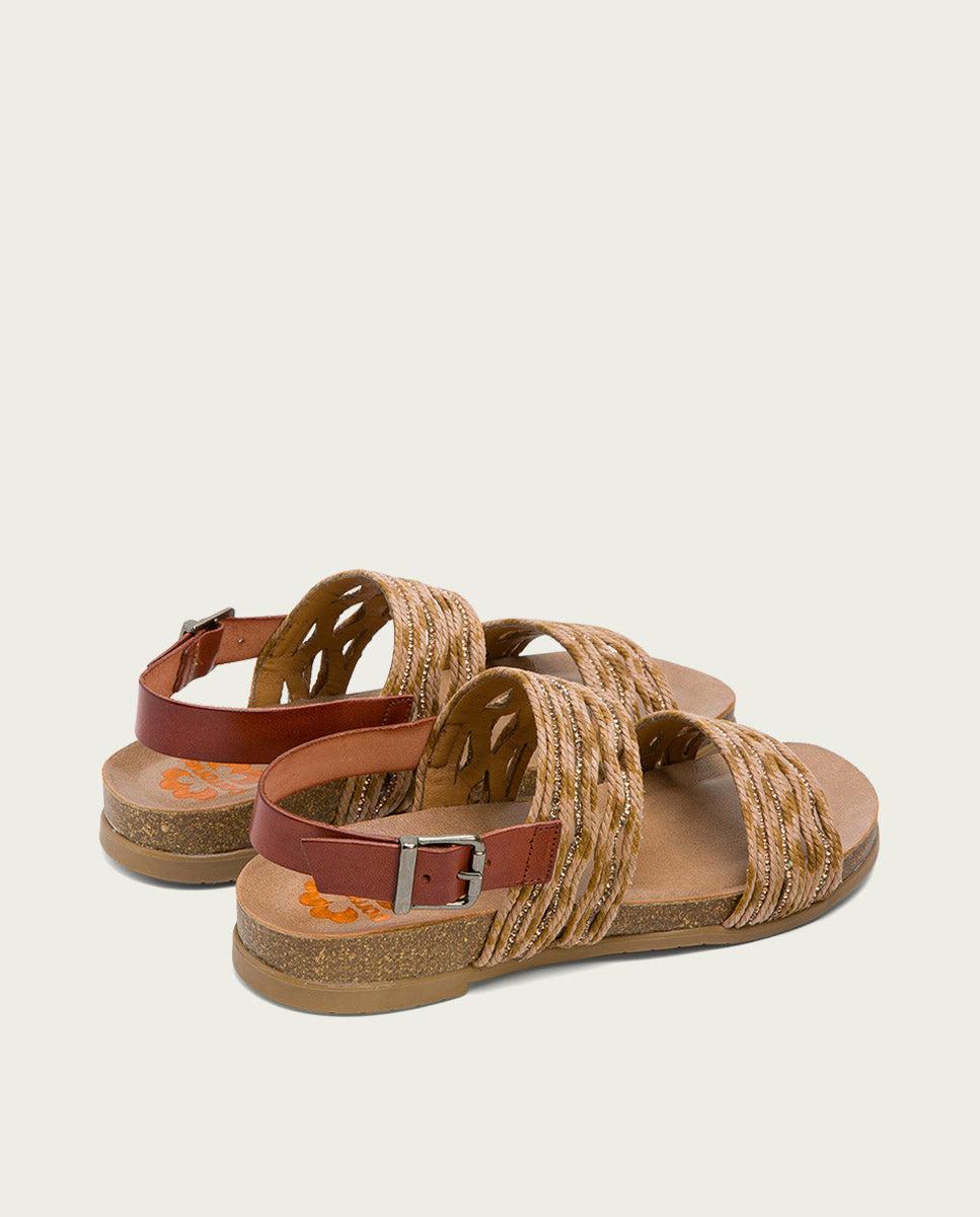 porronet SANDALIA BIO CON PALA TEXTIL PIEL CUERO DARLA Grandes ahorros