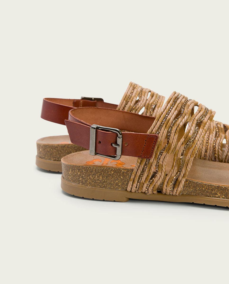 porronet SANDALIA BIO CON PALA TEXTIL PIEL CUERO DARLA Grandes ahorros