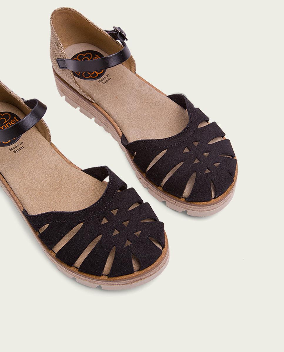 porronet SANDALIA DE SERRAJE NEGRO BIANCA Ofertas