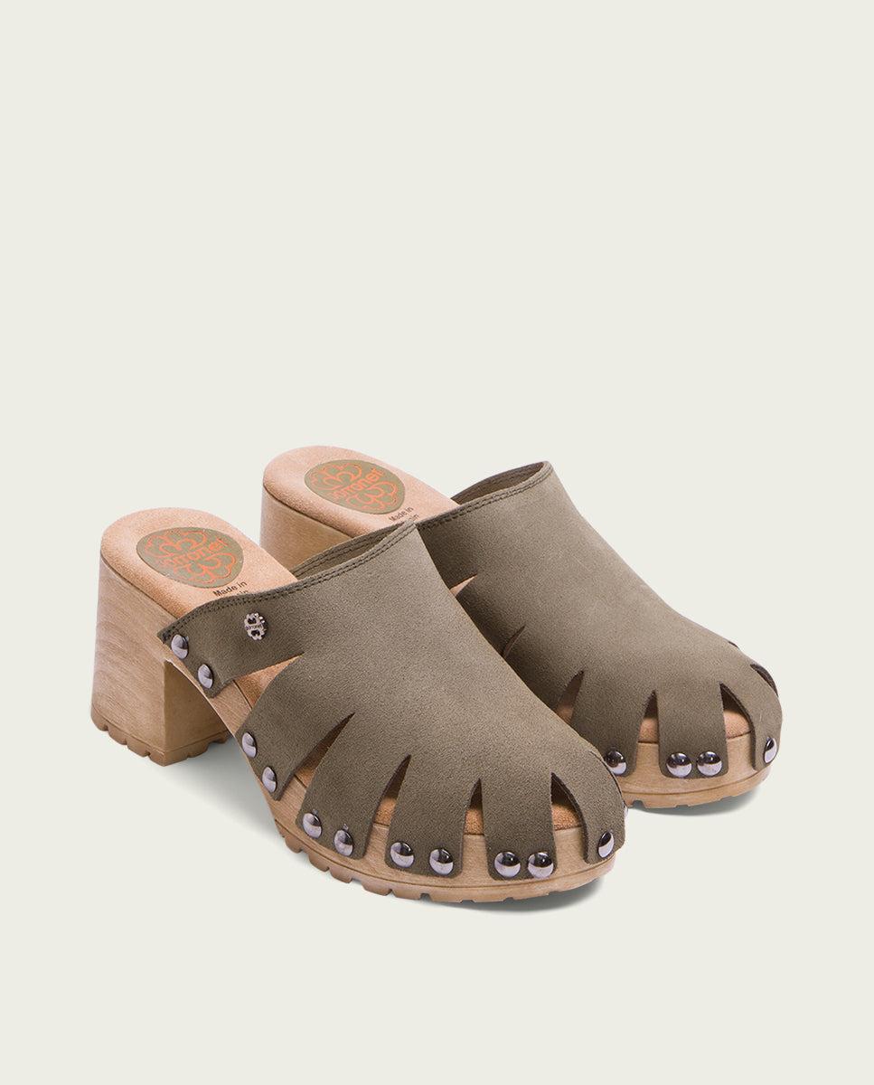 porronet SANDALIA TACÓN SERRAJE KAKI GIA Gran oferta
