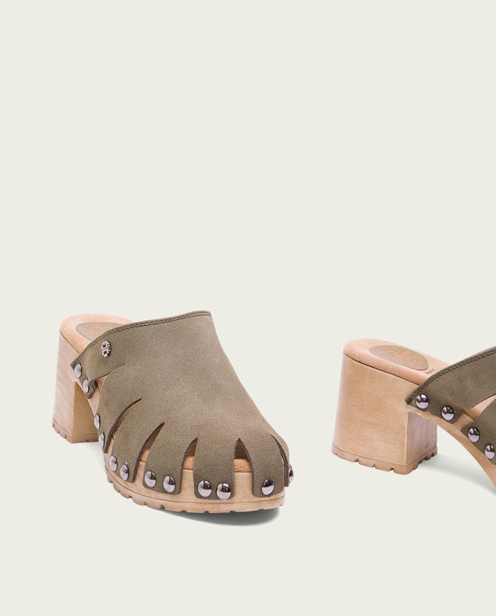 porronet SANDALIA TACÓN SERRAJE KAKI GIA Gran oferta