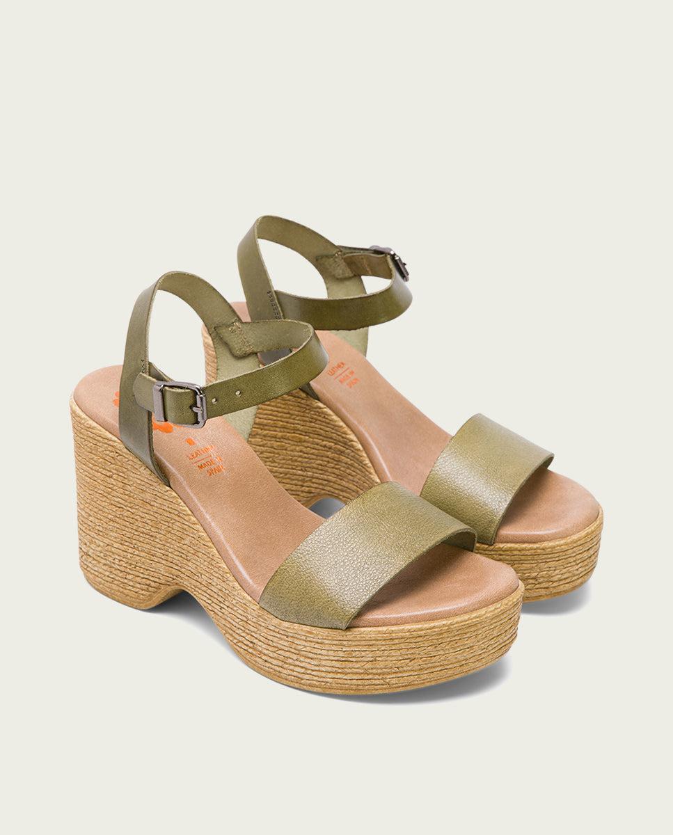 porronet SANDALIA TACON ALTO KAKI MICHELE Ventas relámpago