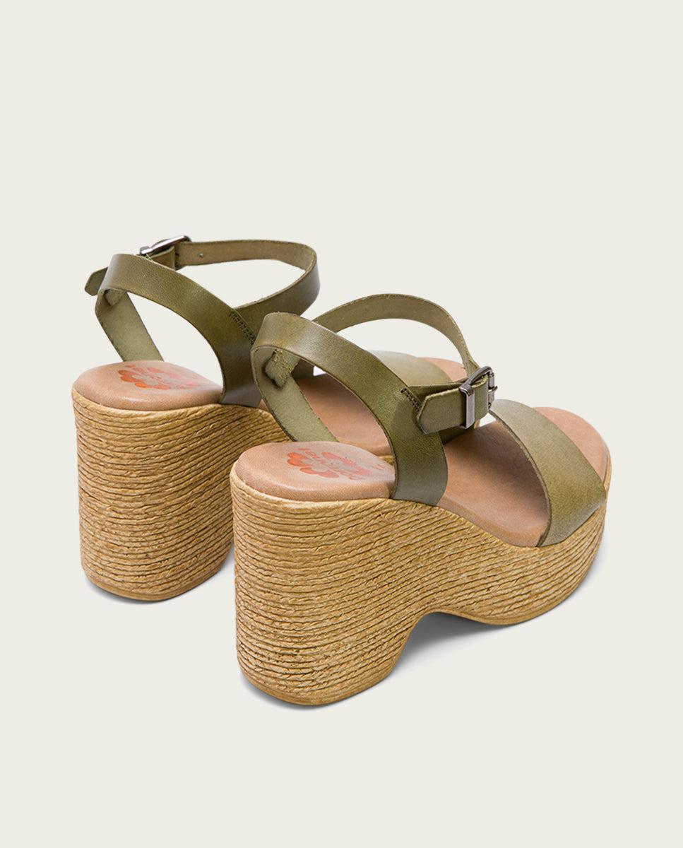 porronet SANDALIA TACON ALTO KAKI MICHELE Ventas relámpago