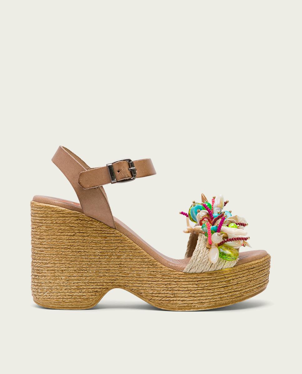 porronet SANDALIA TACON ALTO TAUPE MIRTA Tienda