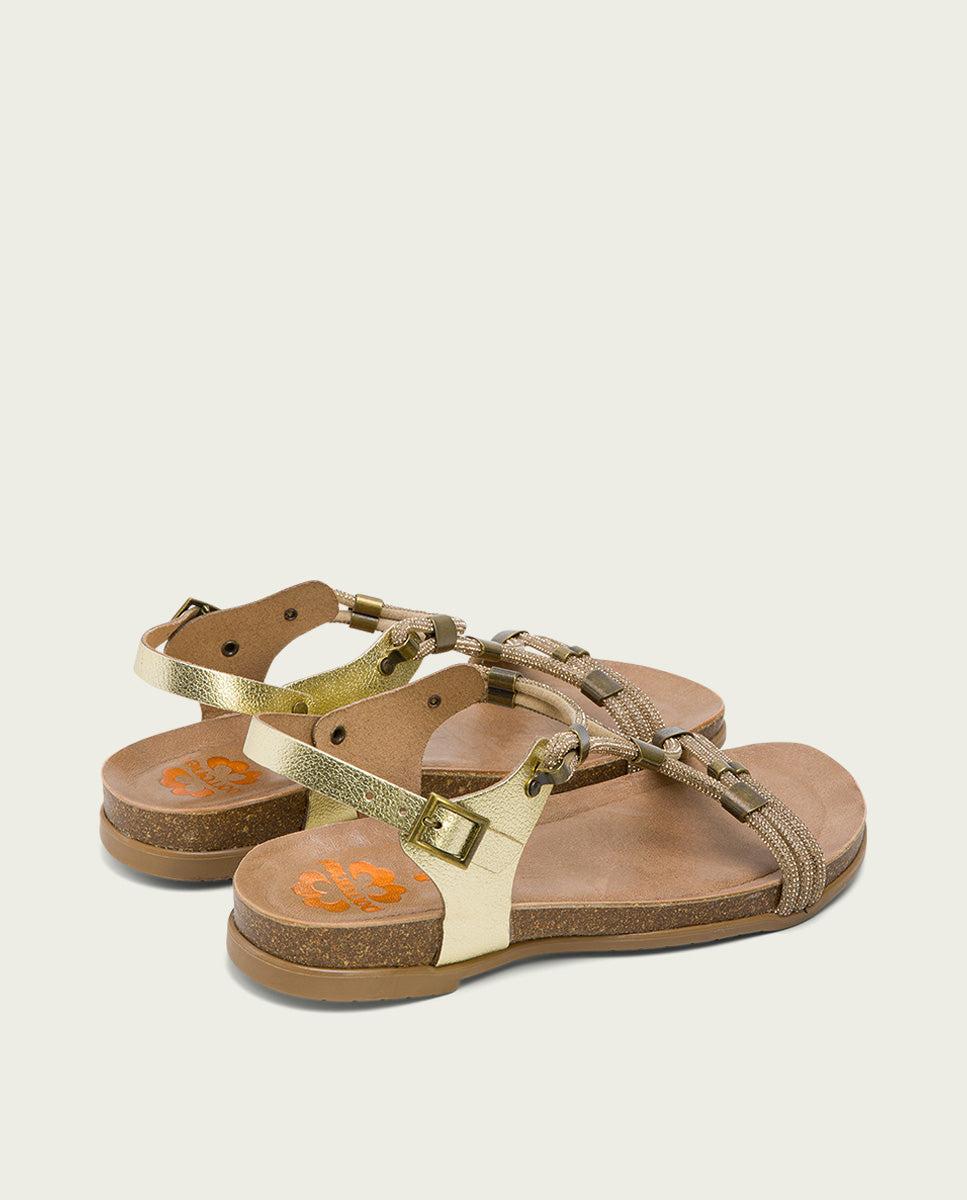 porronet SANDALIA BIO CON PALA DE BRILLANTES PIEL PLATINO DEMI Rebajas top
