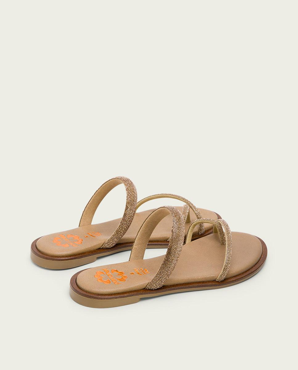 porronet SANDALIA ESCLAVA PLANA PIEL PLATINO CALI Oferta especial