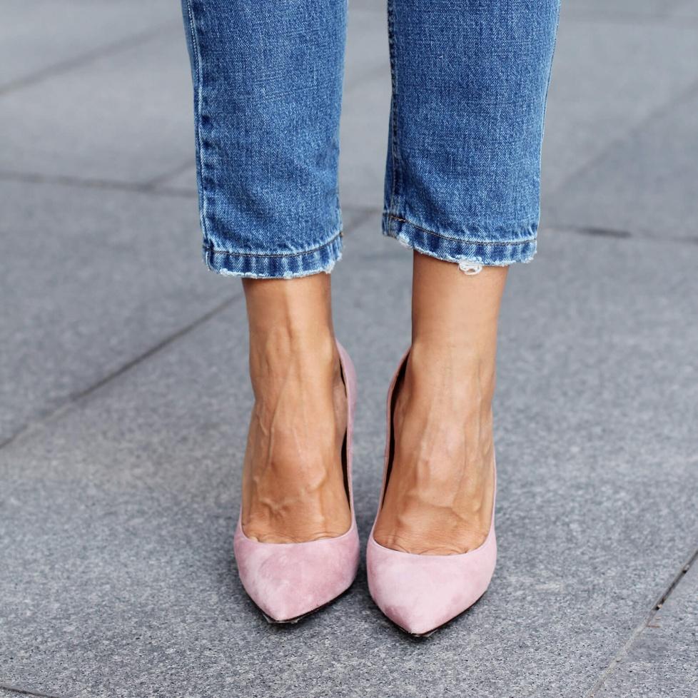 pura lópez Zapatos de salón de tacón alto en ante rosa Promoción trimestral