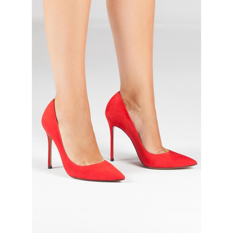 pura lópez Stilettos realizados en ante rojo Tienda