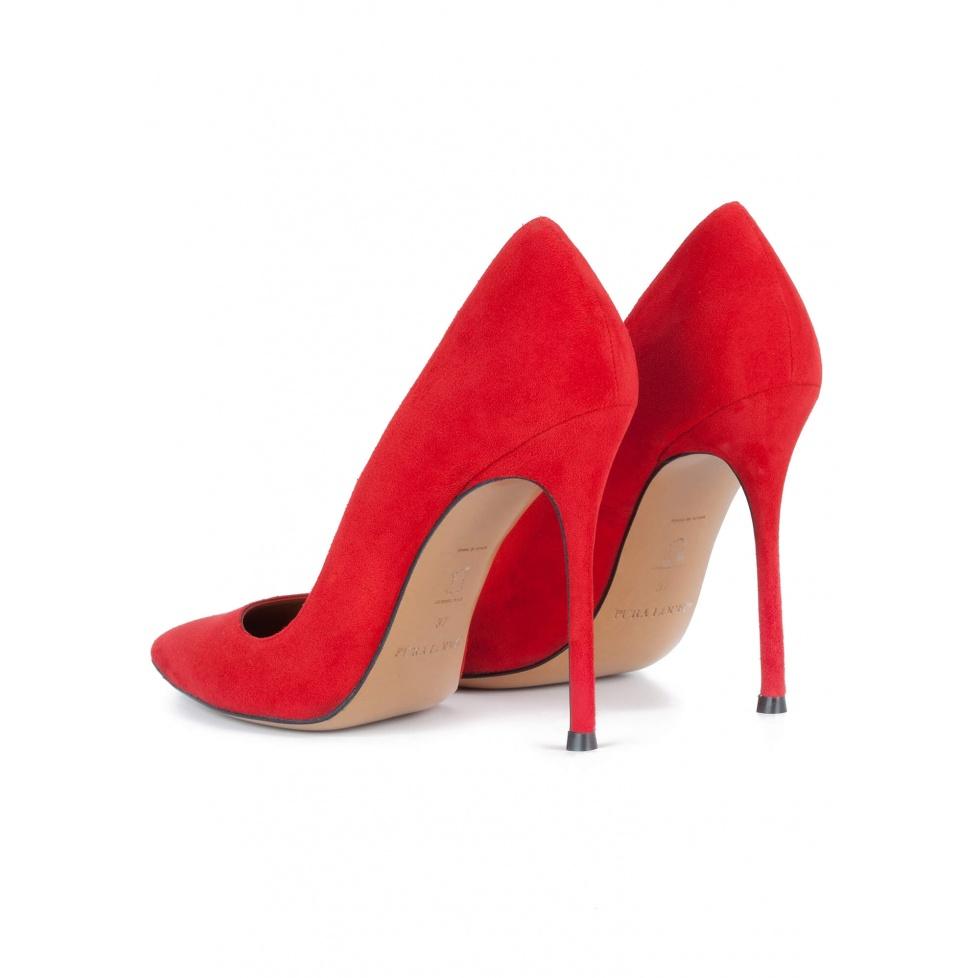 pura lópez Stilettos realizados en ante rojo Tienda