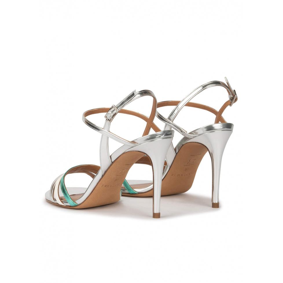 pura lópez Sandalias multicolor alto fino en piel metalizada Envío gratis