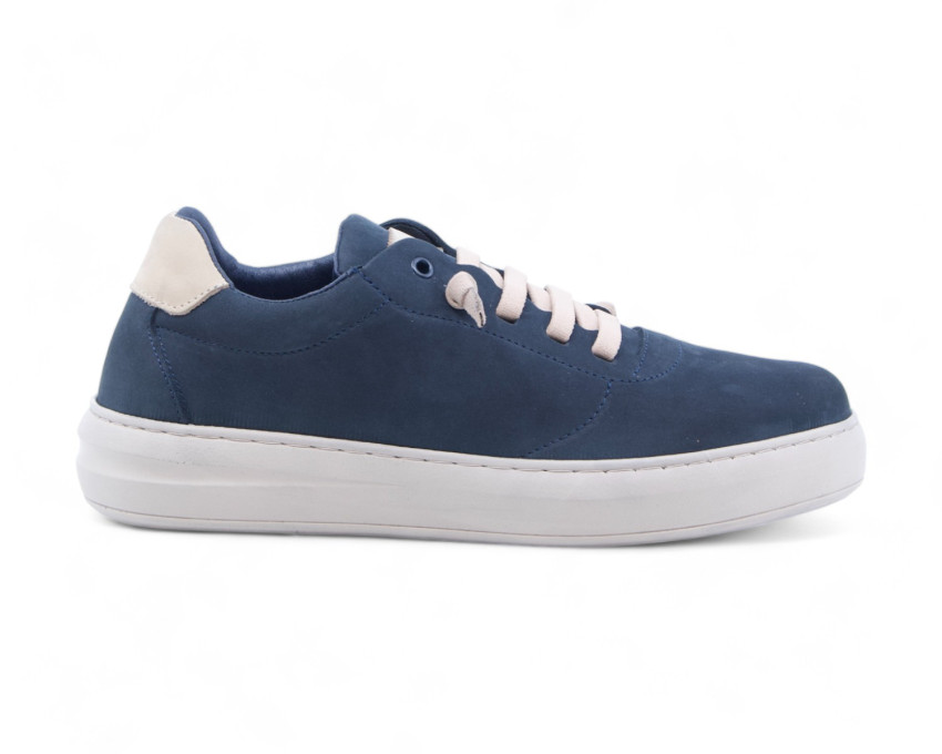 raquel perez Zapatilla Maxwell Piel Marino Beige Hombre
