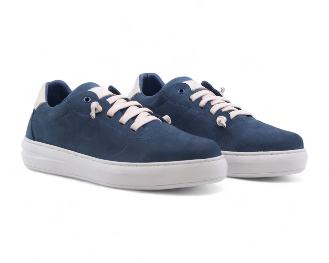 raquel perez Zapatilla Maxwell Piel Marino Beige Hombre Ofertas de temporada