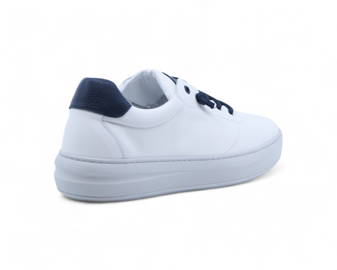 raquel perez Zapatilla Maxwell Piel Blanco Marino Hombre Ofertas especiales