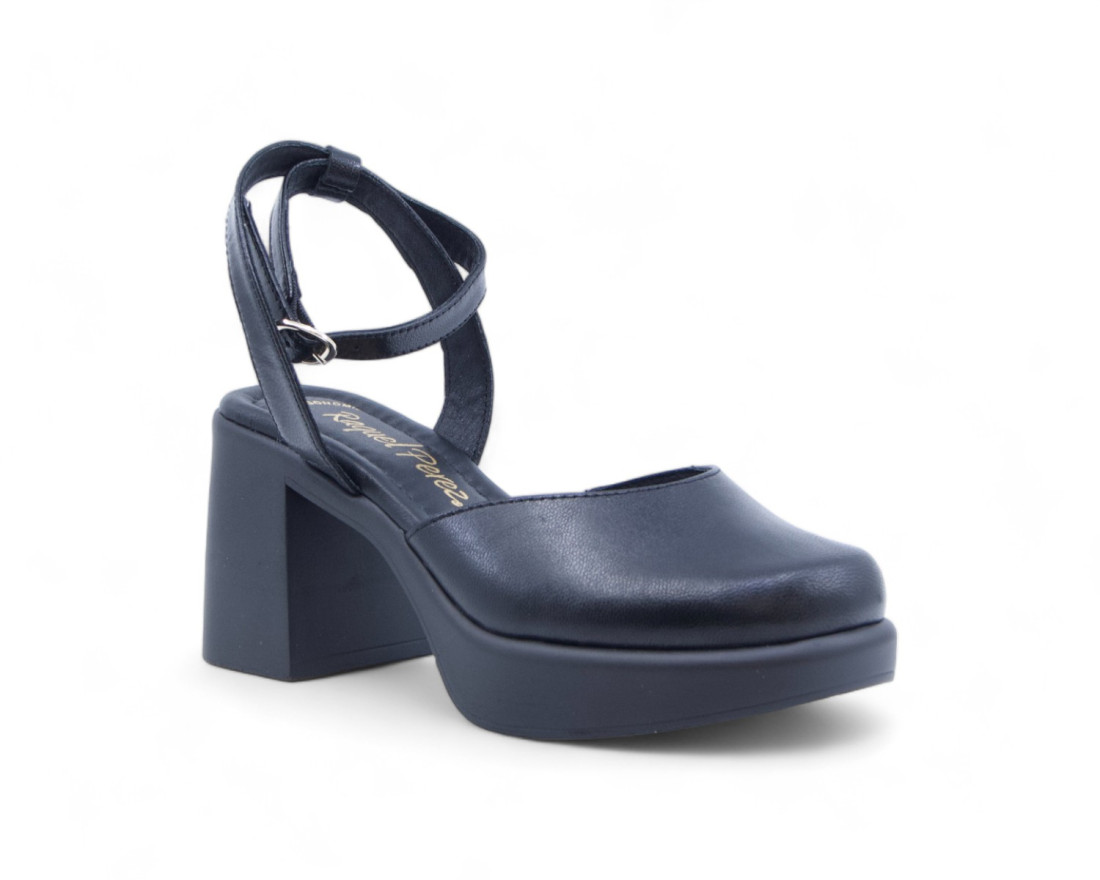 raquel perez Zapato Tacón Pirineos 04 Negro Mujer Outlet online