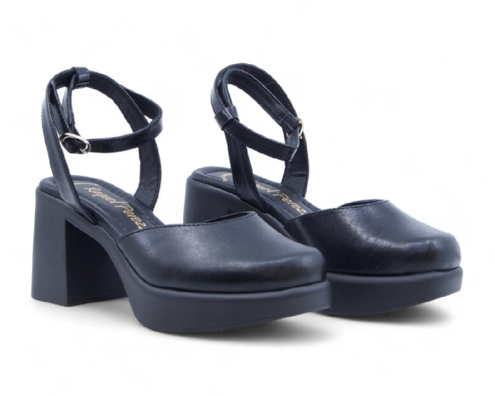 raquel perez Zapato Tacón Pirineos 04 Negro Mujer Outlet online