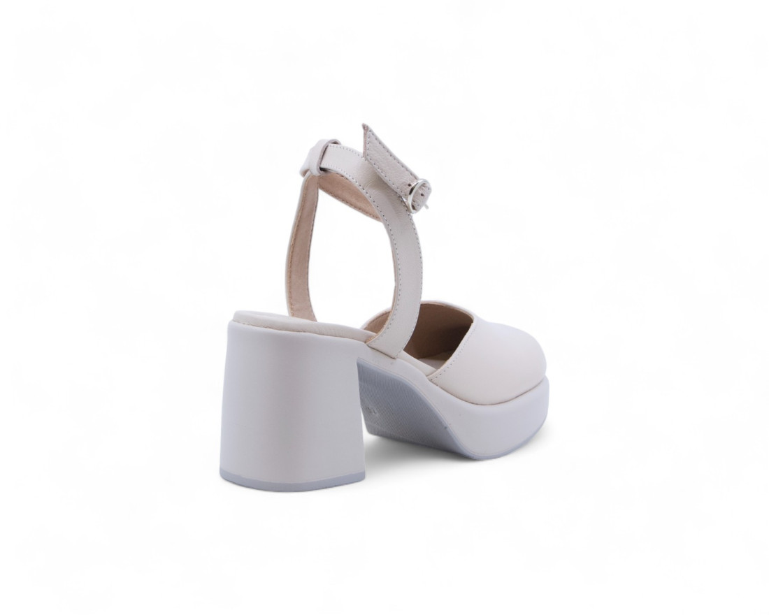 raquel perez Zapato Tacón Pirineos 04 Beige Mujer Rebajas