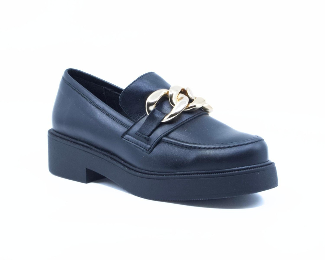 raquel perez Mocasín Giralda 23 Negro Dorado Mujer Ofertas