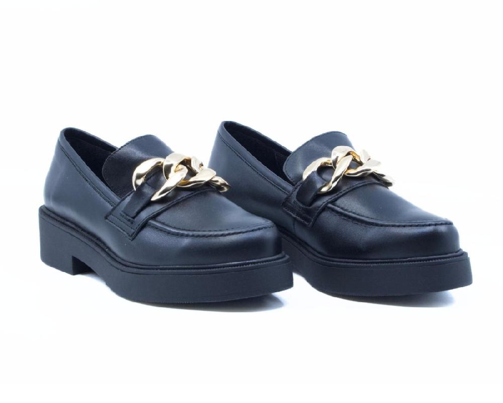raquel perez Mocasín Giralda 23 Negro Dorado Mujer Ofertas