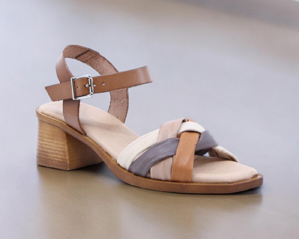 raquel perez Sandalia Tacón Reagan 08 Cuero Taupe Beige Mujer Promoción por tiempo limitado