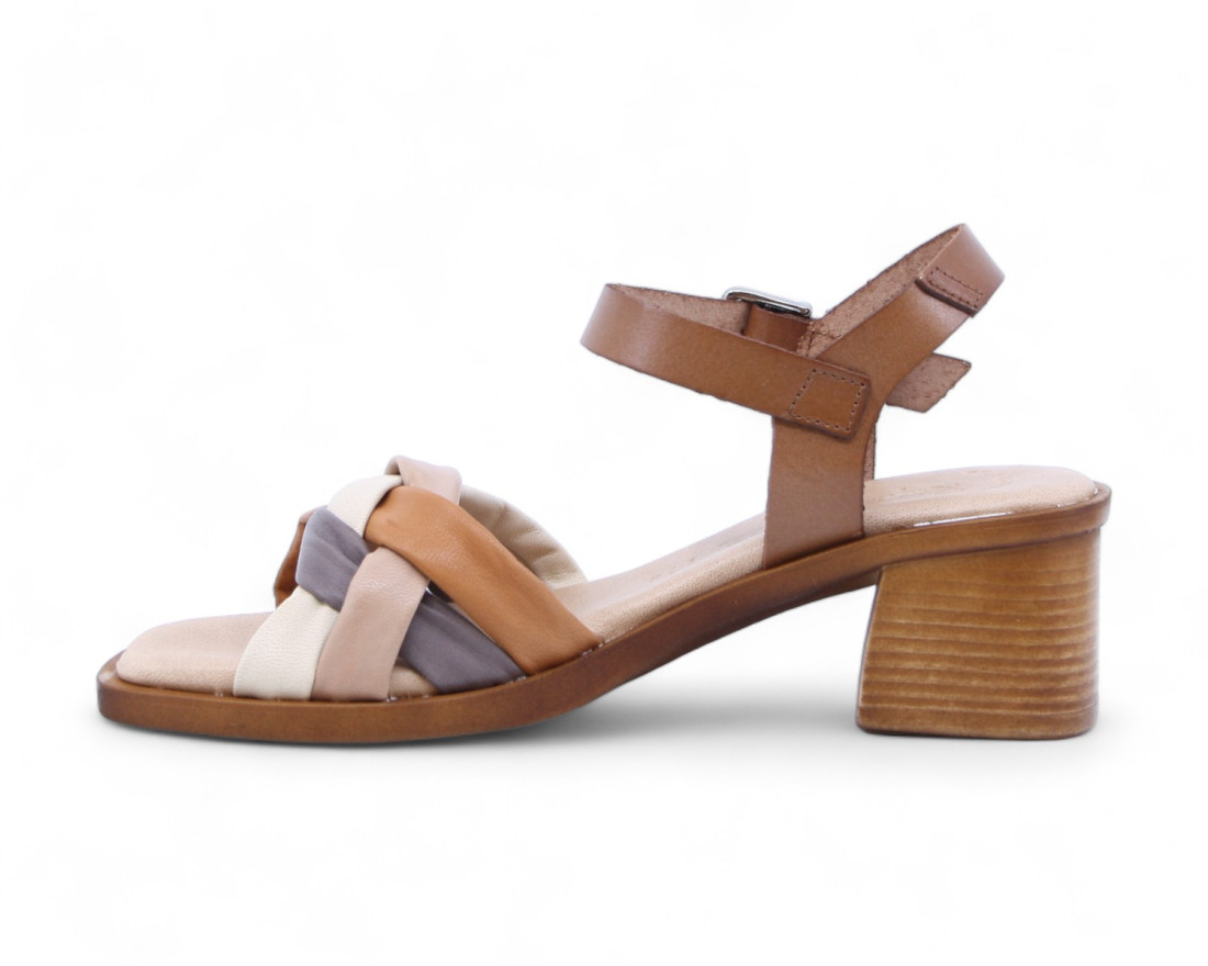 raquel perez Sandalia Tacón Reagan 08 Cuero Taupe Beige Mujer Promoción por tiempo limitado