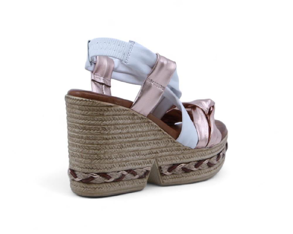 raquel perez Sandalia Cuña Mistela 02 Magnesio Blanco Mujer En oferta