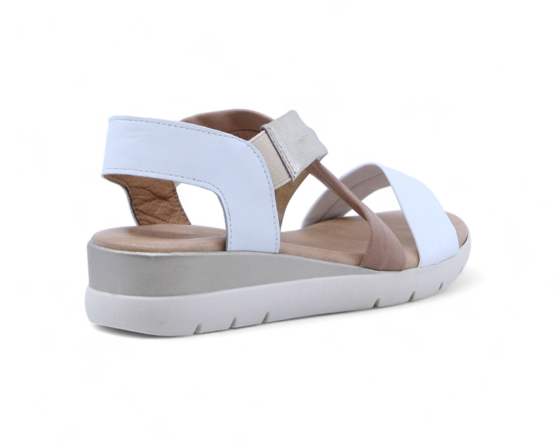 raquel perez Sandalia Chantal 08 Blanco Platino Beige Mujer Tienda