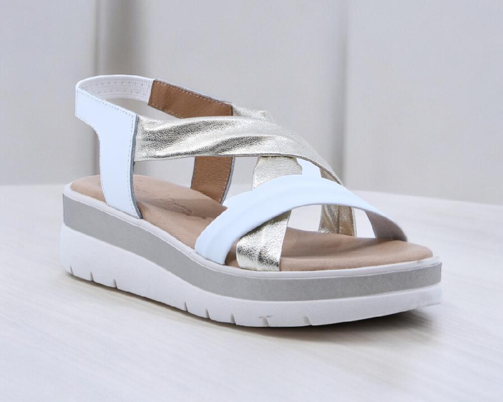 raquel perez Sandalia Cristal Plus Platino Blanco Mujer Precio de fábrica