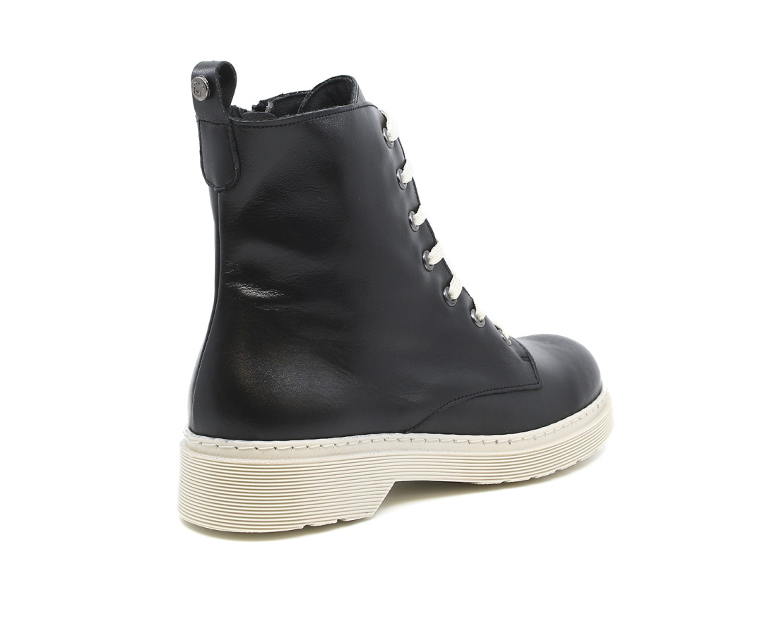 raquel perez Bota Militar Asti Negro Beige Mujer Ofertas especiales