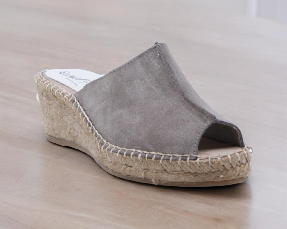 raquel perez Sandalia Cuña Esparto Cuarzo Arena Taupe Mujer Gran oferta