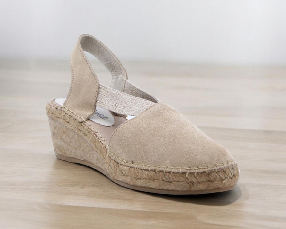 raquel perez Sandalia Cuña Esparto Comores Miel Camel Mujer Rebajas de fábrica