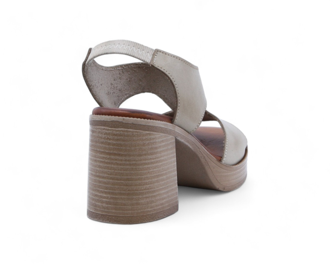 raquel perez Sandalia Tacón Thai 02 Beige Mujer Tienda