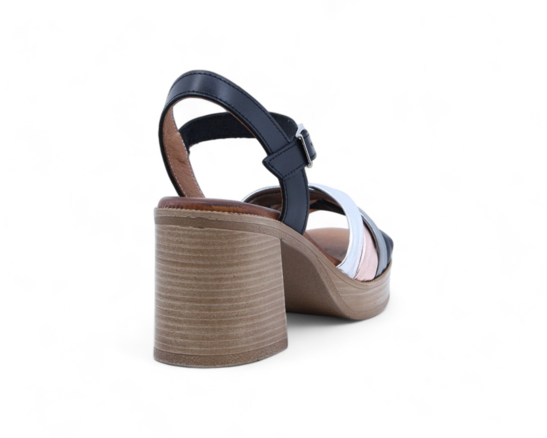 raquel perez Sandalia Tacón Tango 02 Negro Plomo Magnesio Mujer Rebajas online